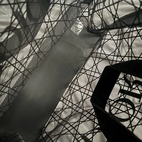 Dior Elegant Black Mesh Tote - Picture 3 of 5